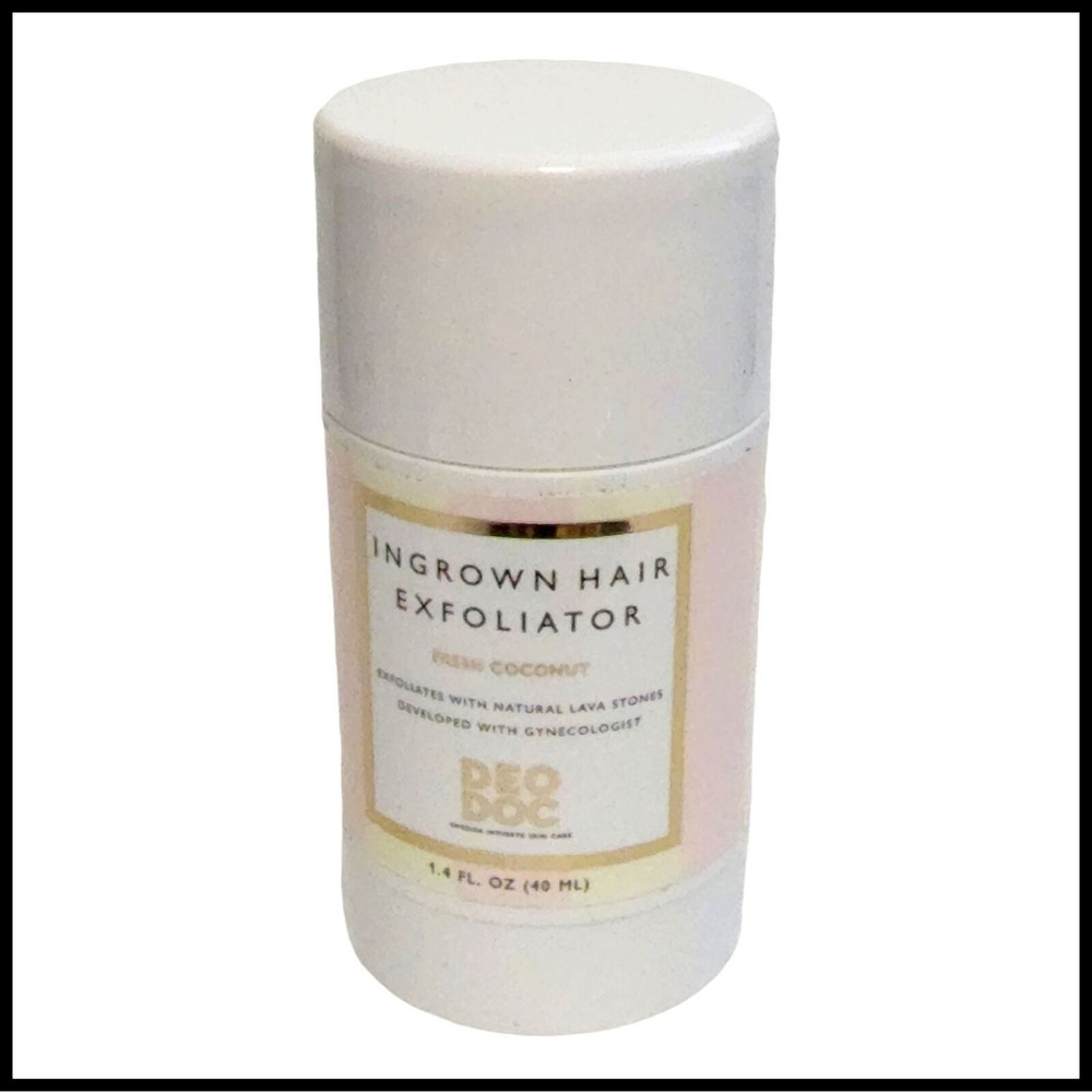 DeoDoc Ingrown Hair Exfoliator Fresh Coconut 1.4‎ fl oz 40 ml Full Size Sealed